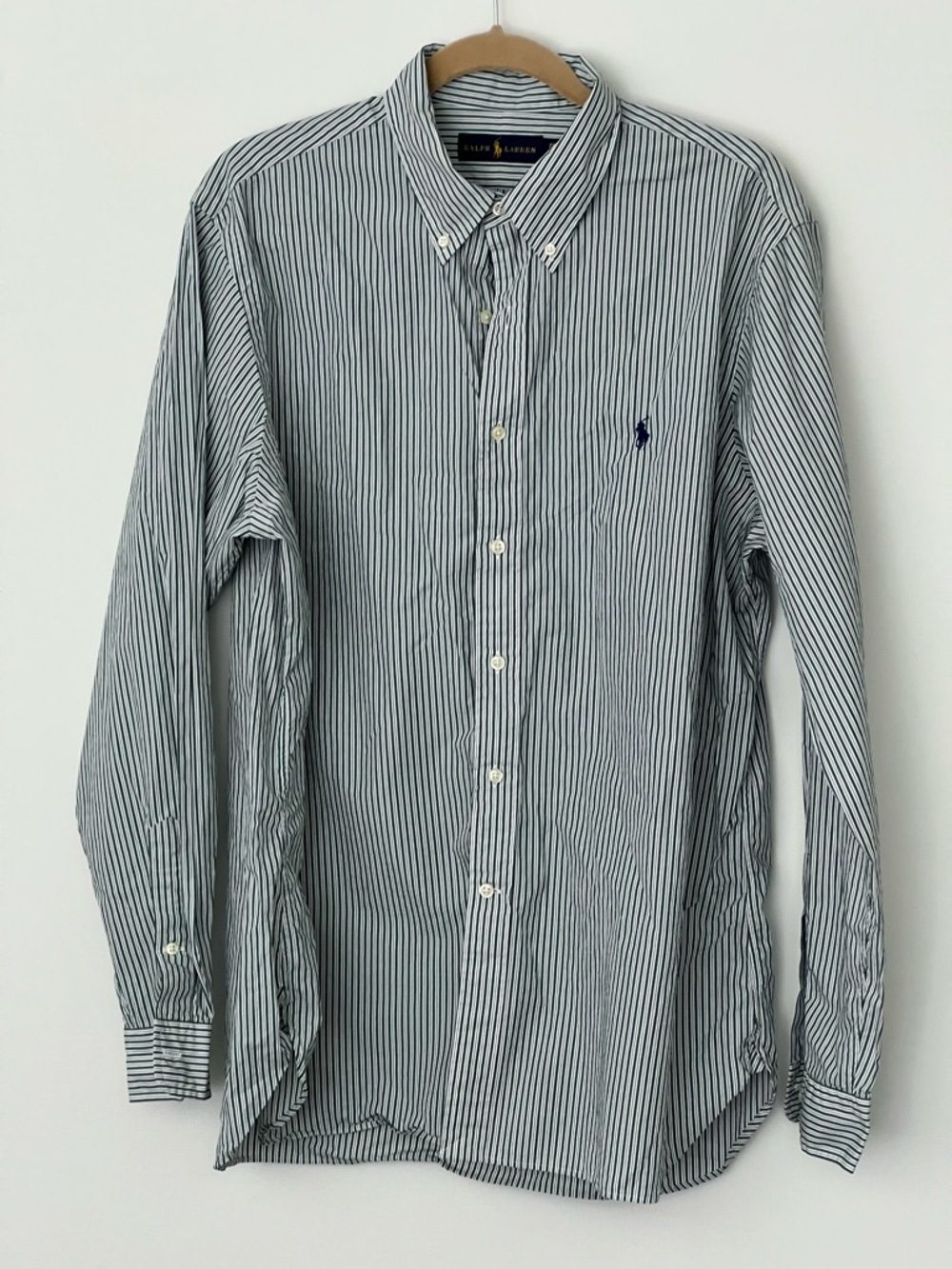 Ralph Lauren Green, Blue and White Striped Dress Shirt. Big/Tall. - Picture 2 of 7